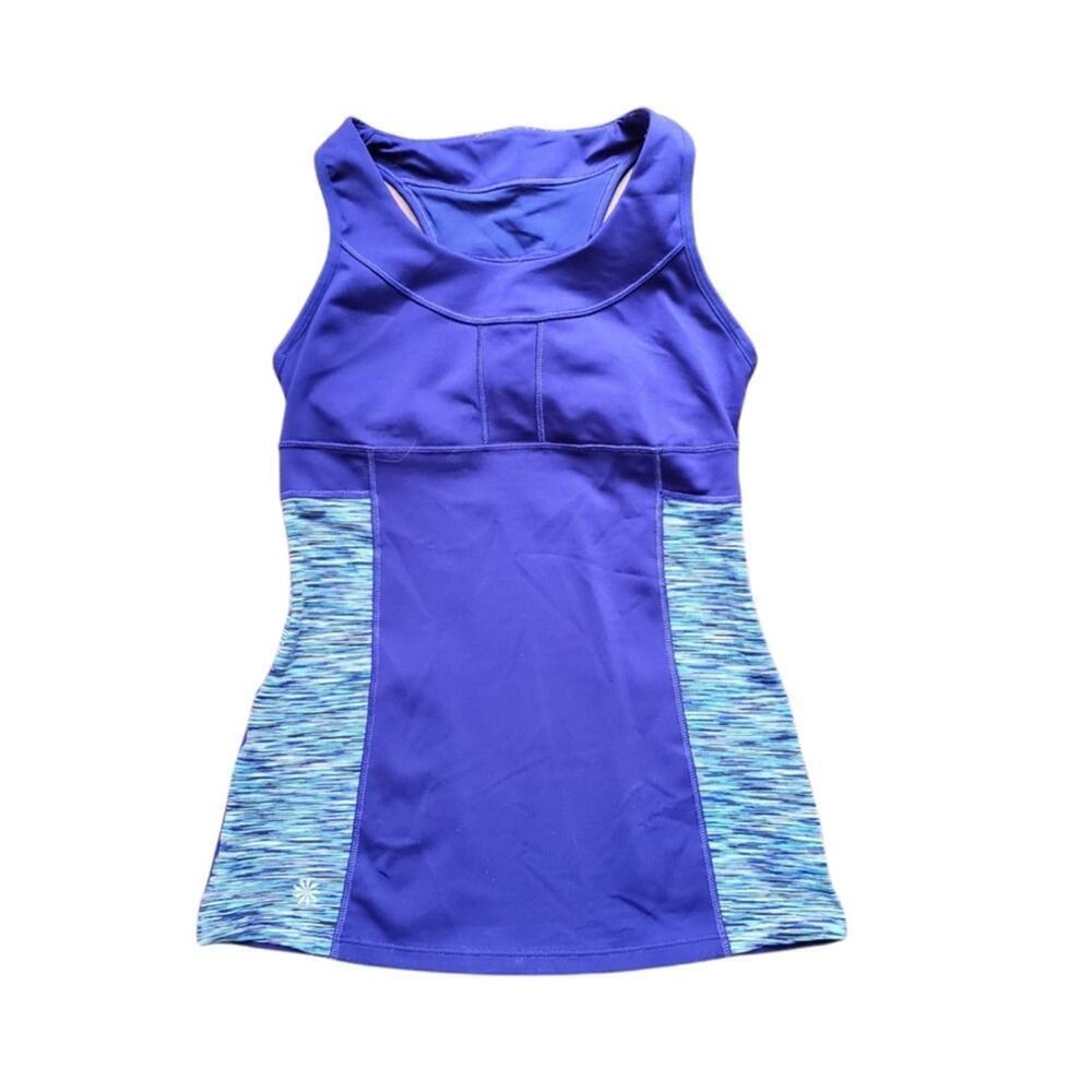 ATHLETA BLUE SPACE DYE CYCLING JERSEY SIZE SMALL